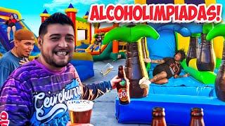 ALCOHOLIMPIADAS CON INFLABLE GIGANTE  se pusieron bien PEDOS 😂 [upl. by Hannah]