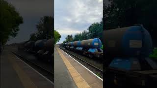 Railhead treatment train passing through Poppleton station Class66 NetworkRail Poppleton Train ￼ [upl. by Alyn]