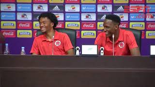 ¡Cuadrado y Yerry Mina no podían parar de reírse en la conferencia de Prensa [upl. by Taro]