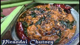 Pirandai Thuvaiyal Recipe  Pirandai Chutney Recipe  Adamant Creeper Chutney [upl. by Nidak]