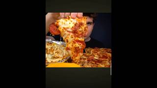 Extra cheese margarita pizza and cheesy pasta mukbang eatingshow eating cheesyburger [upl. by Ainirtak]