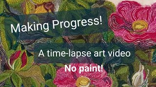 Making Progress A timelapse landscape art video with yarn No paint [upl. by Oretos327]