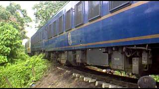 PNR Inaugural Bicol Express Train passing through the eroded embankment at Sipocot [upl. by Aerdnwahs739]