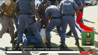 Scuffles outside Groblersdal Magistrates Court as farmers apply for bail in assault case [upl. by Ylrebme991]