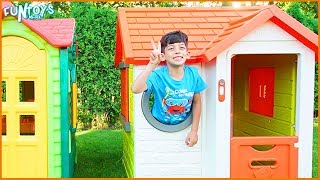 Jason Pretend Sell Fruits and Vegetables in Playhouse for Kids [upl. by Horter]