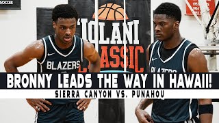 Bronny and Kijani lead Sierra Canyon in Hawaii First round of the Iolani Classic vs Punahou [upl. by Oetam]