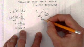 TRIGONOMETRY SOLVE FOR X WHEN IT IS IN THE DENOMINATOR [upl. by Sarid965]