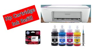 How to Refill HP 680 Ink Cartridge  Deskjet  Step By Step  HP Ink Refill [upl. by Yrrum]