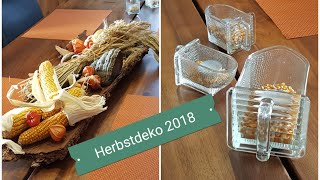 Herbstdeko  Herbstdeko 2018  Esstischdeko mit Getreide Mais u Baumrinde [upl. by Annod601]