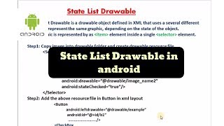 State List Drawable in android  Part 278 in Hindi [upl. by Attenborough26]