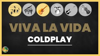 Coldplay  Viva la vida Acoustic Karaoke  Guitar Melody  lyrics chords [upl. by Stephanie]