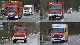 Luftnotlage am Flughafen LübeckFull Emergency Einsatzfahrten BF FF und RD zur Großübung [upl. by Bellis]