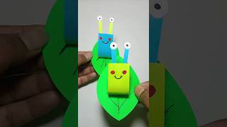 easy paper snail  origami snail  diy crafts with paper easy and cute  origami paper craft shorts [upl. by Hendel]