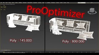 Reducing the polygons and size of 3ds max block ProOptimizer [upl. by Erdua]