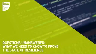 Questions Unanswered What we need to know to prove the state of resilience [upl. by Idur]