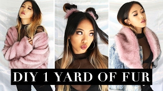 DIYs From 1 Yd of Faux Fur  Fur Coat Clutch Stole Fox Tail Hair Ties  DIY  Nava Rose [upl. by Jenne]