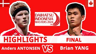 Anders ANTONSEN Vs Brian YANG  Final Indonesia Masters 2024 bwf25 [upl. by Nnoj]