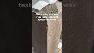 Chunk out of a edge of wood furniture repaired with hard fill wax furniturerepair specialtyrepair [upl. by Morgana]