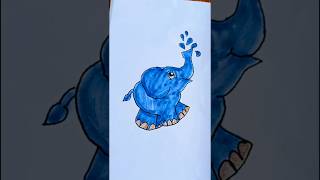 how to draw elephant with colour drawingforkids kidstv childart [upl. by Yasibit923]