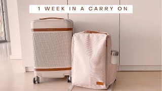 Minimalist Pack With Me  My favorite minimal travel gear  1 week in a carry on [upl. by Noiek348]