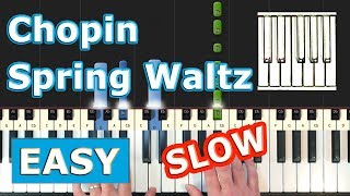 Chopin  Spring Waltz Mariage dAmour  SLOW EASY Piano Tutorial  Synthesia [upl. by Lein]