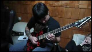 Technical death metal riff Viraemia in the studio [upl. by Aikemit]