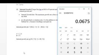 Finance Class Internal Growth Rate Problem with Payout Ratio [upl. by Dnomder]