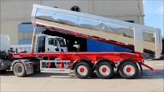 24 m3 3 Axles Sliding Semi Pipe Tipper trailer Arslan Tipper [upl. by Melvina]