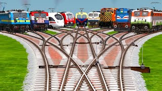 9️⃣ WORLD MOST FASTEST TRAINS CROSSING ON BUMPY GRANDIENT 3D RAILROAD TRACKS  Train sim world 4 [upl. by Akiemahs]