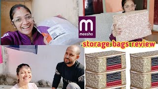 clothes storage bags review for meesho Paramlaksh6719 [upl. by Nirmak]