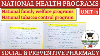 National family welfare programs  National tobacco control program  8th semester [upl. by Eduam]