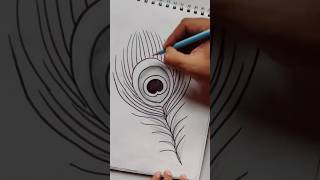 Janmashtami special quick simple amp easy drawing of peacock feather🪶Morpankh drawing for beginners [upl. by Onyx192]