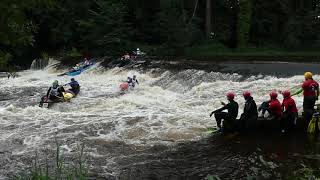 Liffey Descent 2021 Straffan weir C2 amp C3 classes Missed start of them [upl. by Nylrebma]