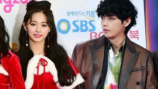 TAEHYUNG AND TZUYU MOMENTS AT SBS GAYO 2019 [upl. by Olympie]