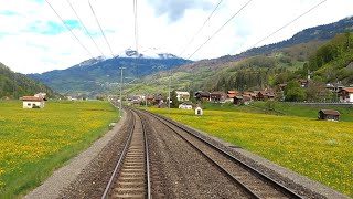 ★ 4K 🇨🇭Davos Platz  Klosters Platz  Landquart cab ride Switzerland 052021 [upl. by Cote]