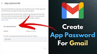 How to Create App Password for Gmail [upl. by Michelina]