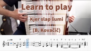 Learn to play Kjer slap šumi B Kovačič [upl. by Narrat]