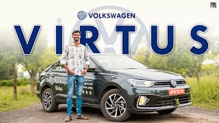 2023 VOLKSWAGEN VIRTUS Review in Telugu  Sports Sedan 🔥 Rides 4 U  Telugu [upl. by Bolt648]