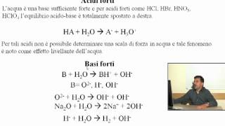 Chimica Generale Inorganica  Equilibri acidobase in soluzione acquosa [upl. by Allenrad]