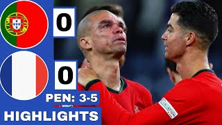 ⚪️Portugal vs France 00 PEN 35 Extended HIGHLIGHTS  EURO 2024 QuarterFinal [upl. by Aratas]