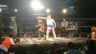 【DDT】20180805ビアガーデンプロレス 男色ディーノ・大鷲透・赤井沙希 [upl. by Notxap]