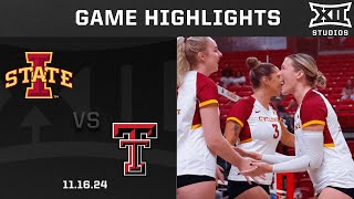 Iowa State vs Texas Tech Womens Volleyball Highlights 111624  2024 Big 12 Volleyball [upl. by Llenra]