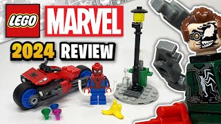 LEGO Marvel Motorcycle Chase SpiderMan vs Doc Ock 76275  EARLY 2024 Set Review [upl. by Meece]