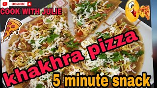 Khakhra Pizza 5 minute snack 🍕🍕 5 મિનિટમાં બની જાય એવો ટેસ્ટી નાસ્તો [upl. by Xaviera144]