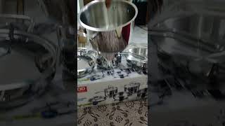 Stainless steel cookware set 👌👌 healthy cooking 🍳dance trending [upl. by Rehpotsrihc]