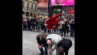 4K Times Square Street Performance  Jumps New York New York Manhattan 4k [upl. by Ross]