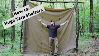 Big Tarp Survival Shelters Tips Hacks Tricks [upl. by Amlas]