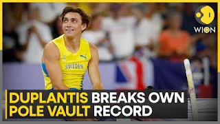 Olympics 2024 Duplantis breaks pole vault world record  Allman wins second straight discus gold [upl. by Salohcin]