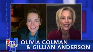 Olivia Colman amp Gillian Anderson On How They Learned Specific Accents For quotThe Crownquot Season 4 [upl. by Eillehs]