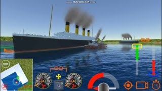 The RMS Titanic arrived at the port Gameplay  Ship Handling Simulator  Ship Mooring 3D [upl. by Nekal]